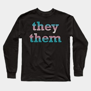 Trans Pride They Them Waves Long Sleeve T-Shirt